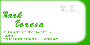 mark borcsa business card